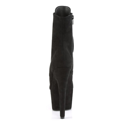 ADORE-1021FS Pleaser Black 7 Inch Pole Dancer Ankle Boots