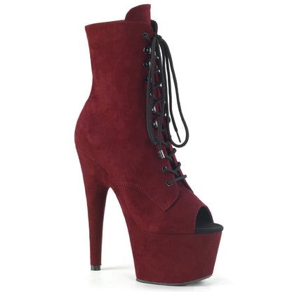 ADORE-1021FS Pleaser Burgundy 7 Inch Lap Dance Ankle Boots