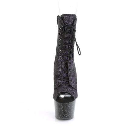 ADORE-1021MG Pleaser Purple Glitter 7 Inch Exotic Dancer Ankle Boots