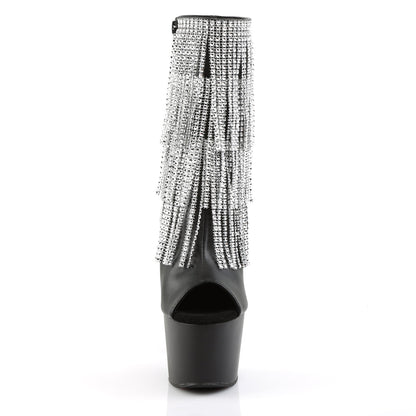 ADORE-1024RSF Pleaser Black 7 Inch Exotic Platform Ankle Boots