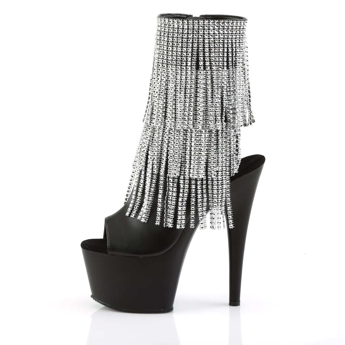 ADORE-1024RSF Pleaser Black 7 Inch Exotic Platform Ankle Boots