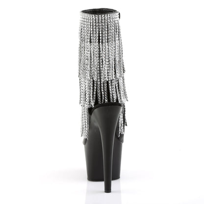ADORE-1024RSF Pleaser Black 7 Inch Exotic Platform Ankle Boots