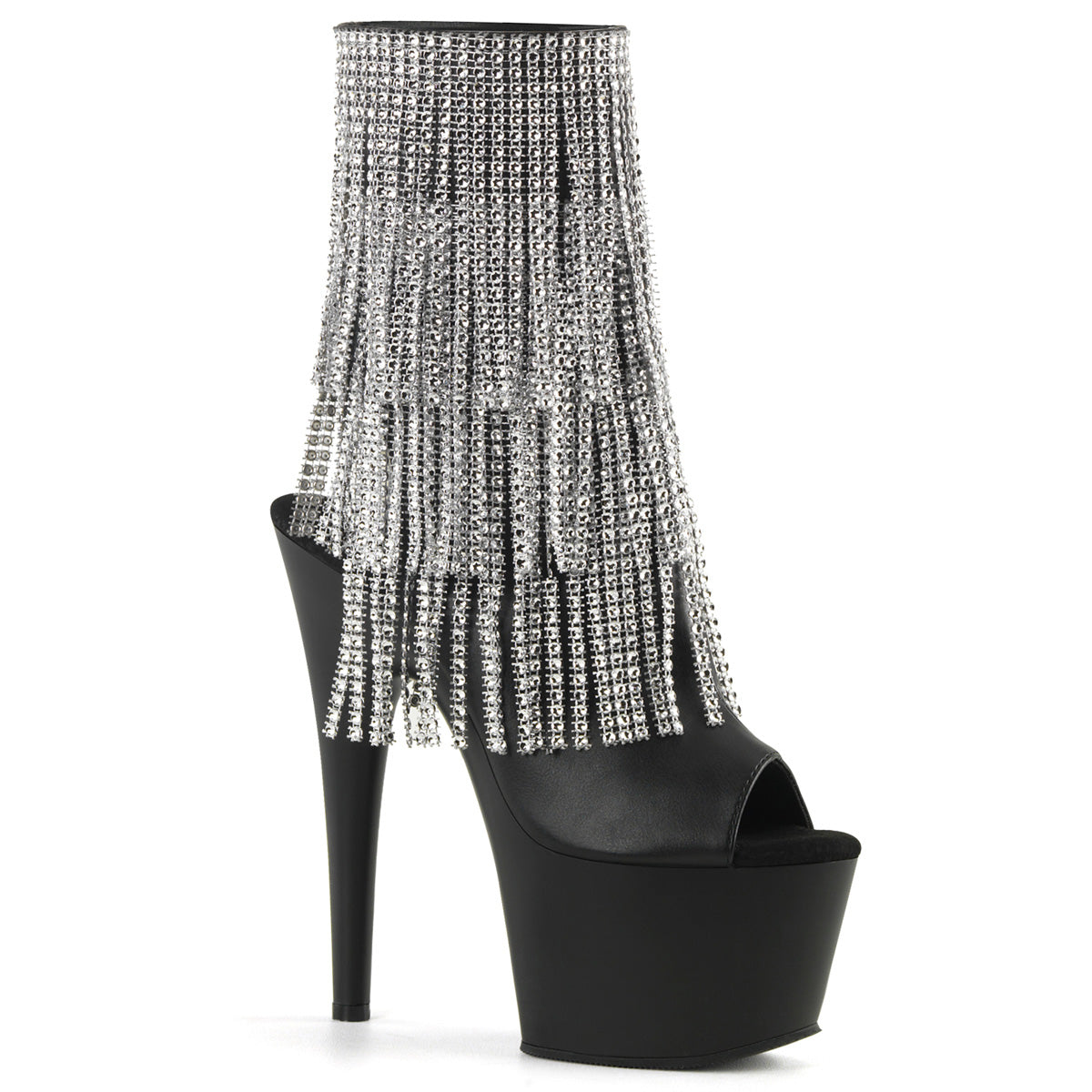 ADORE-1024RSF Pleaser Black 7 Inch Exotic Platform Ankle Boots