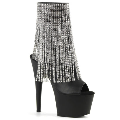 ADORE-1024RSF Pleaser Black 7 Inch Exotic Platform Ankle Boots