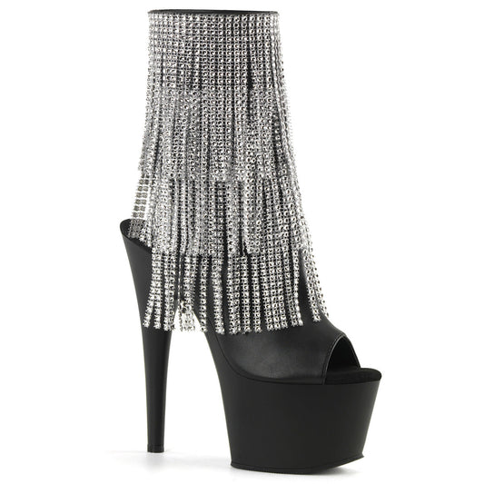 ADORE-1024RSF Pleaser Black 7 Inch Exotic Platform Ankle Boots