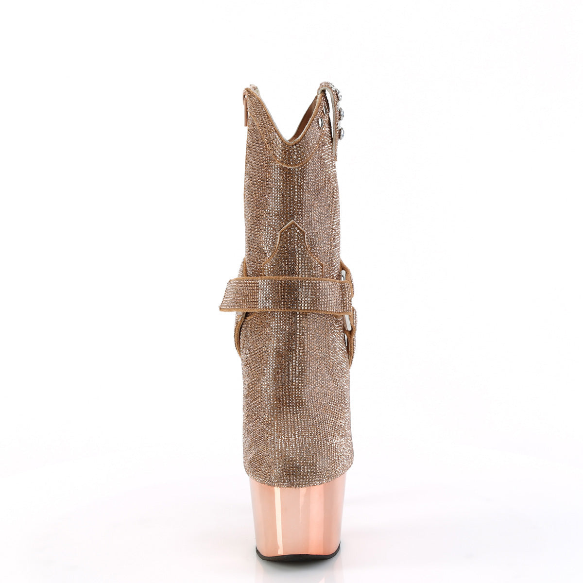 ADORE-1029CHRS Pleaser Rose Gold 7 Inch Exotic Dancer Ankle Boots