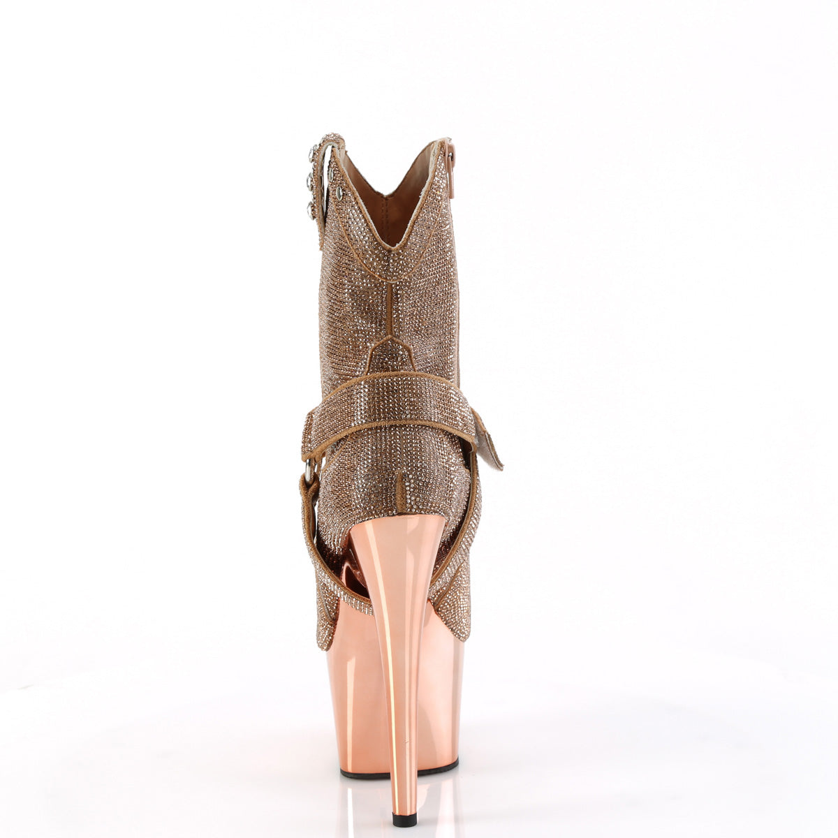 ADORE-1029CHRS Pleaser Rose Gold 7 Inch Exotic Dancer Ankle Boots