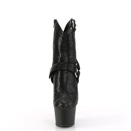 ADORE-1029RS Pleaser Black 7 Inch Pole Dancer Ankle Boots
