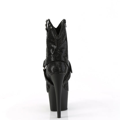 ADORE-1029RS Pleaser Black 7 Inch Pole Dancer Ankle Boots