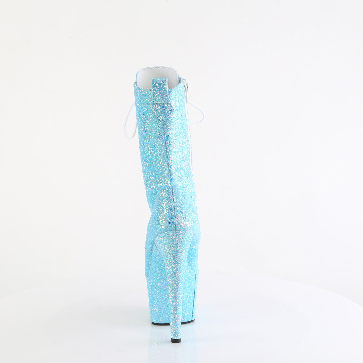 ADORE-1040IG Pleaser Baby Blue Iridescent Glitter 7 Inch Fetish Platform Ankle Boots