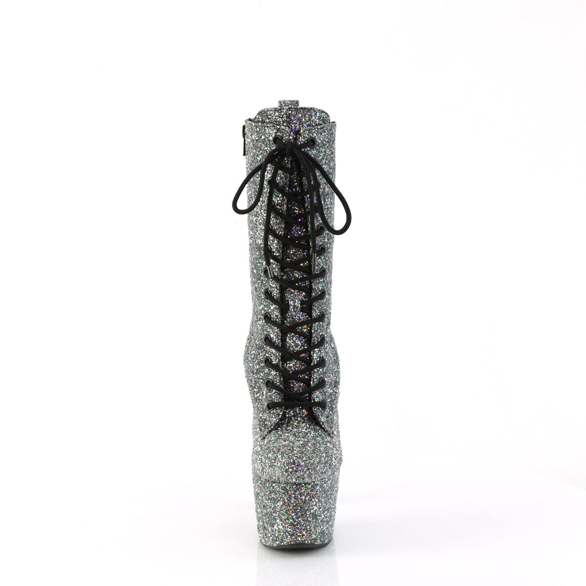 ADORE-1040GR Pleaser Black Glitter 7 Inch Pole Dance Ankle Boots