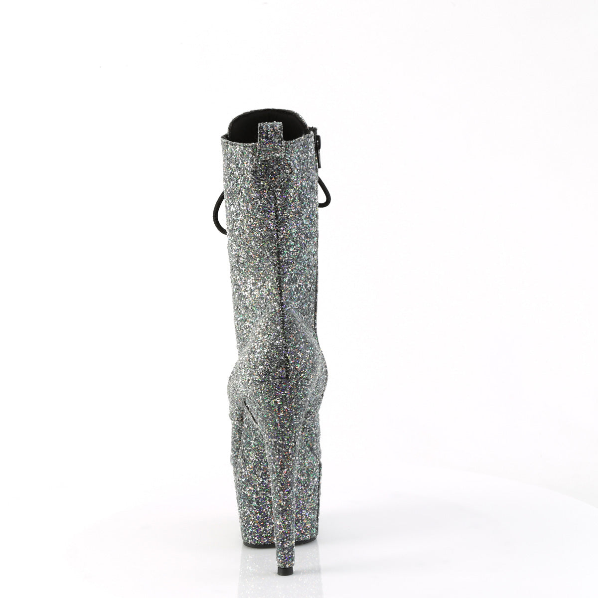 ADORE-1040GR Pleaser Black Glitter 7 Inch Pole Dance Ankle Boots