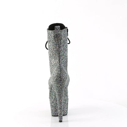 ADORE-1040GR Pleaser Black Glitter 7 Inch Pole Dance Ankle Boots
