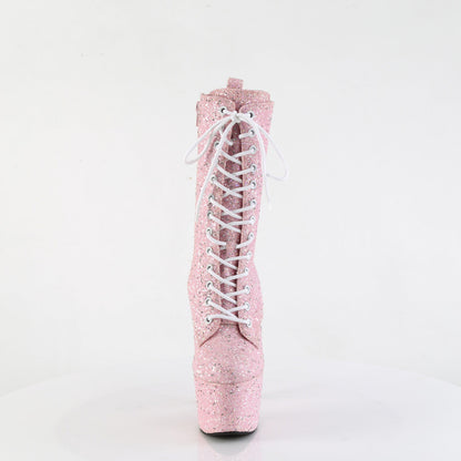 ADORE-1040GR Pleaser Baby Pink Mini Glitter 7 Inch Pole Dancing Ankle Boots