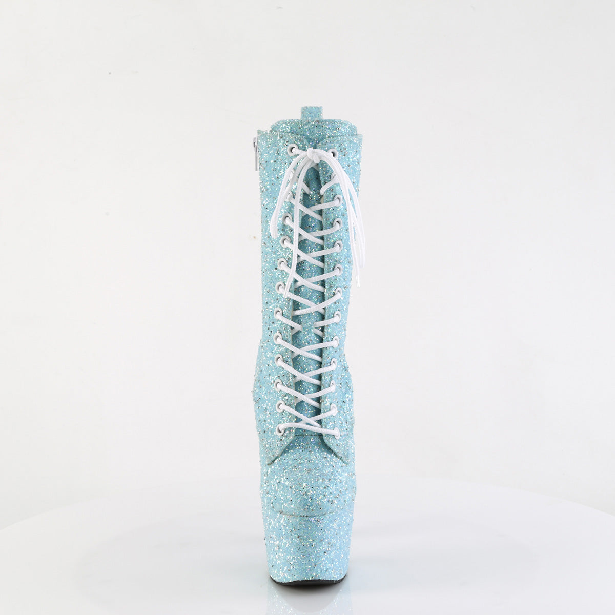 ADORE-1040GR Pleaser Baby Blue Multi Glitters 7 Inch Exotic Dance Ankle Boots