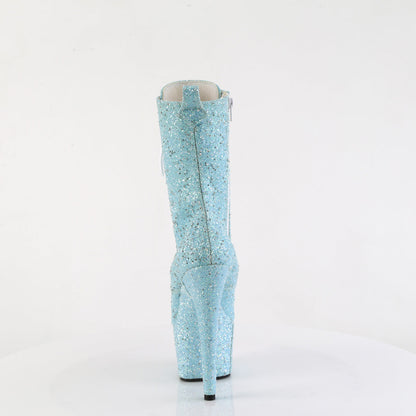ADORE-1040GR Pleaser Baby Blue Multi Glitters 7 Inch Exotic Dance Ankle Boots