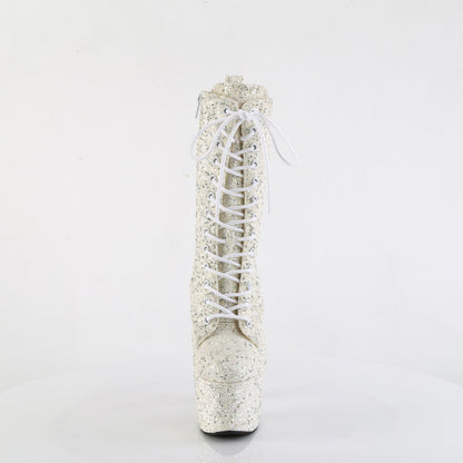 ADORE-1040GR Pleaser Ivory 7 Inch Exotic Dancing Ankle Boots