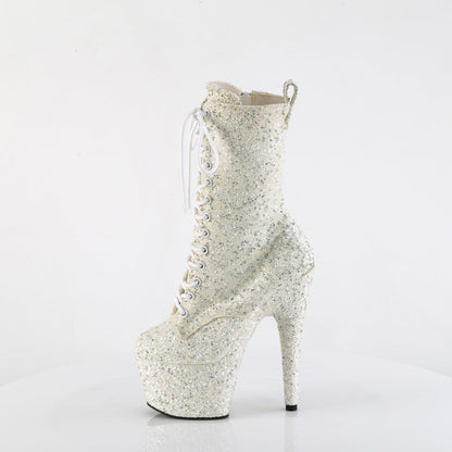 ADORE-1040GR Pleaser Ivory 7 Inch Exotic Dancing Ankle Boots