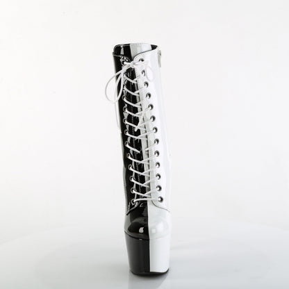 ADORE-1040TT Pleaser Black White 7 Inch Exotic Dancing Ankle Boots