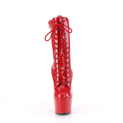 ADORE-1040WR-HG Pleaser Red Holo 7 Inch Fetish Ankle Boots