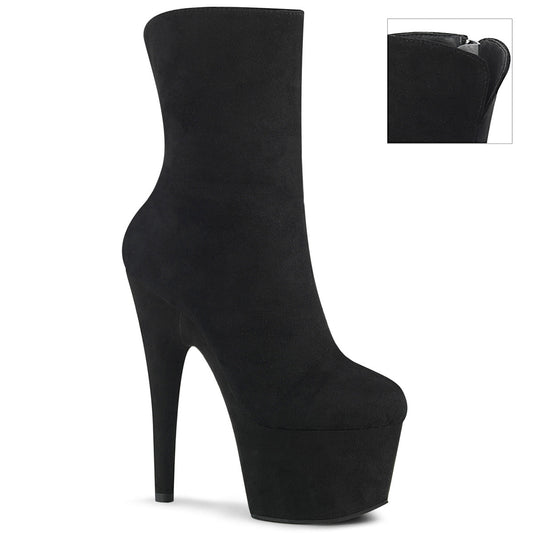 ADORE-1042 Pleaser Black 7 Inch Platform Dancer Ankle Boots