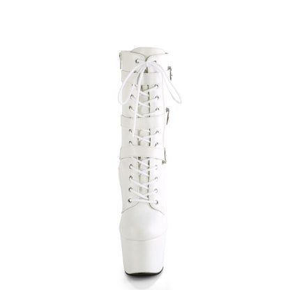 ADORE-1043 Pleaser White 7 Inch Pole Dance Ankle Boots