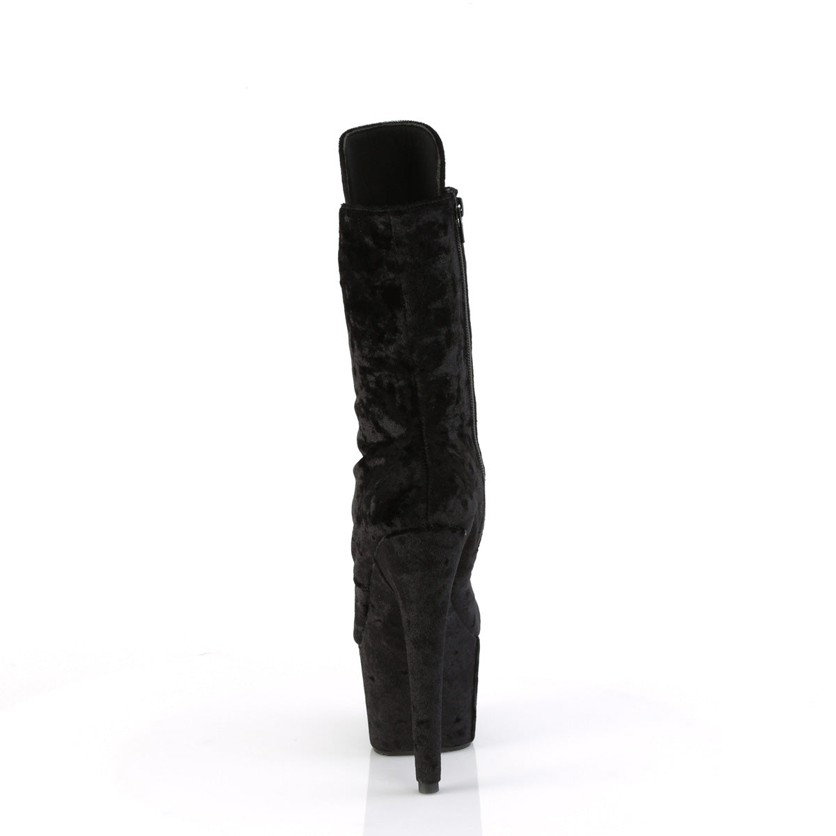 ADORE-1045VEL Pleaser Black 7 Inch Fetish Platform Ankle Boots