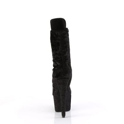 ADORE-1045VEL Pleaser Black 7 Inch Fetish Platform Ankle Boots