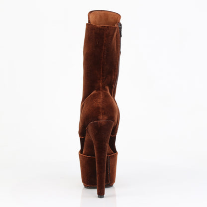ADORE-1045VEL Pleaser Brown 7 Inch Platform Kinky Ankle Boots