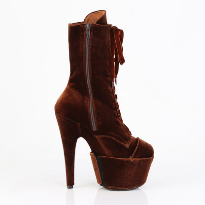 ADORE-1045VEL Pleaser Brown 7 Inch Platform Kinky Ankle Boots