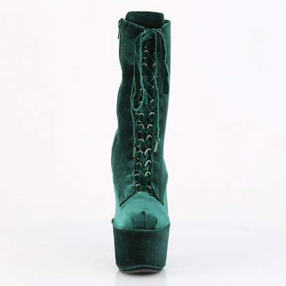 ADORE-1045VEL Pleaser Emerald Green 7 Inch Ladies Fetish Ankle Boots
