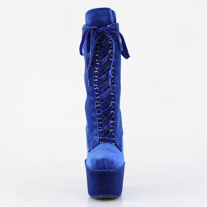 ADORE-1045VEL Pleaser Navy Blue 7 Inch Pole Dance Ankle Boots