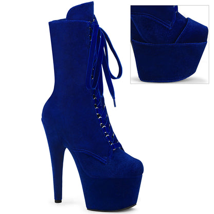 ADORE-1045VEL Pleaser Navy Blue 7 Inch Pole Dance Ankle Boots