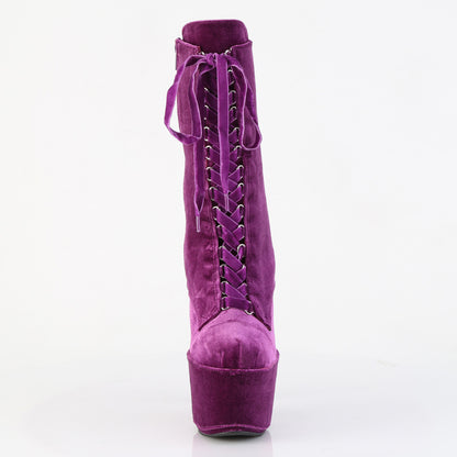 ADORE-1045VEL Pleaser Purple 7 Inch Pole Dancing Ankle Boots