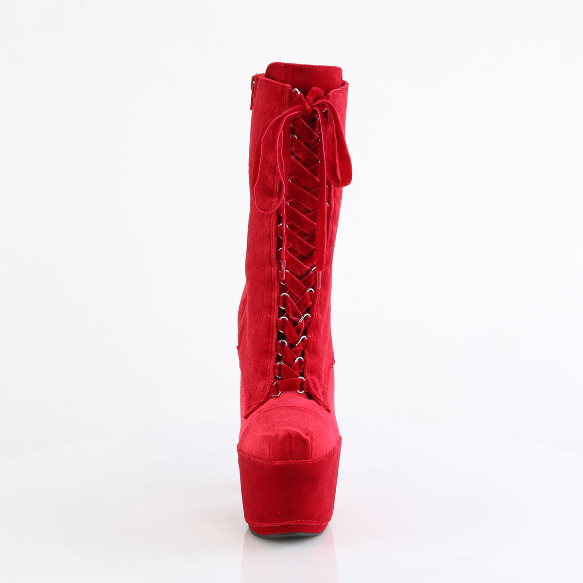ADORE-1045VEL Pleaser Red 7 Inch Exotic Dance Ankle Boots