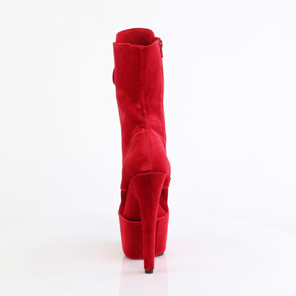 ADORE-1045VEL Pleaser Red 7 Inch Exotic Dance Ankle Boots