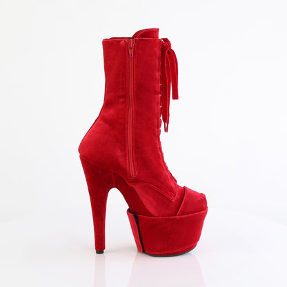 ADORE-1045VEL Pleaser Red 7 Inch Exotic Dance Ankle Boots
