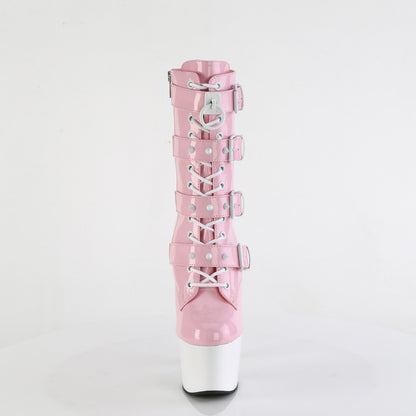 ADORE-1046TT Pleaser Baby Pink Holo 7 Inch Fetish Platform Ankle Boots