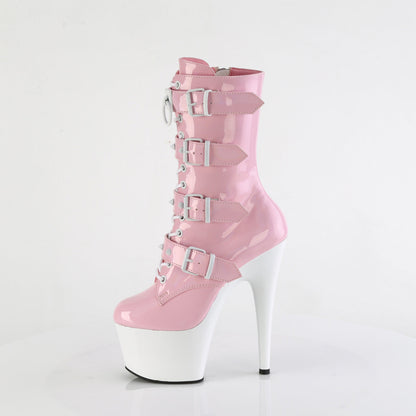 ADORE-1046TT Pleaser Baby Pink Holo 7 Inch Fetish Platform Ankle Boots