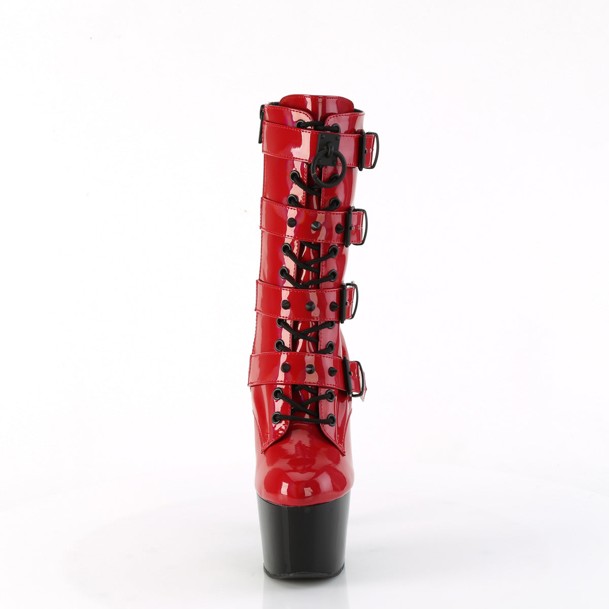 ADORE-1046TT Pleaser Red Holo 7 Inch Pole Dance Ankle Boots