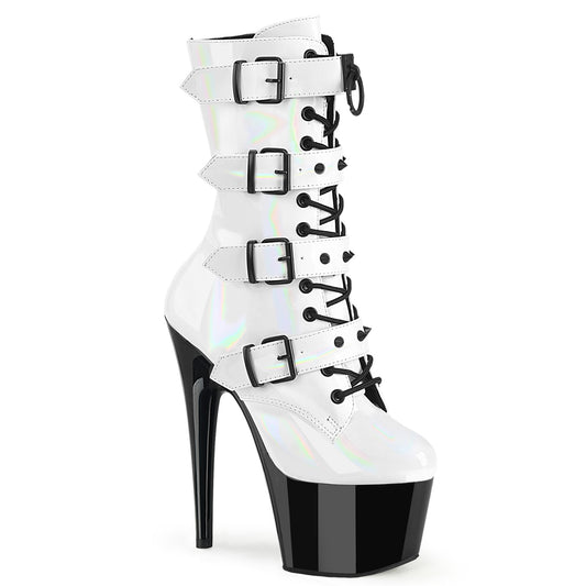 ADORE-1046TT Pleaser White 7 Inch Exotic Dance Ankle Boots