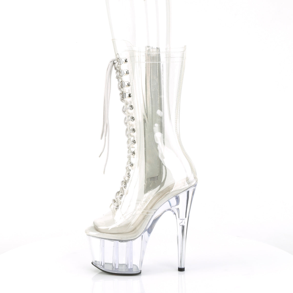 ADORE-1050C Pleaser Clear 7 Inch Pole Dancing Ankle Boots
