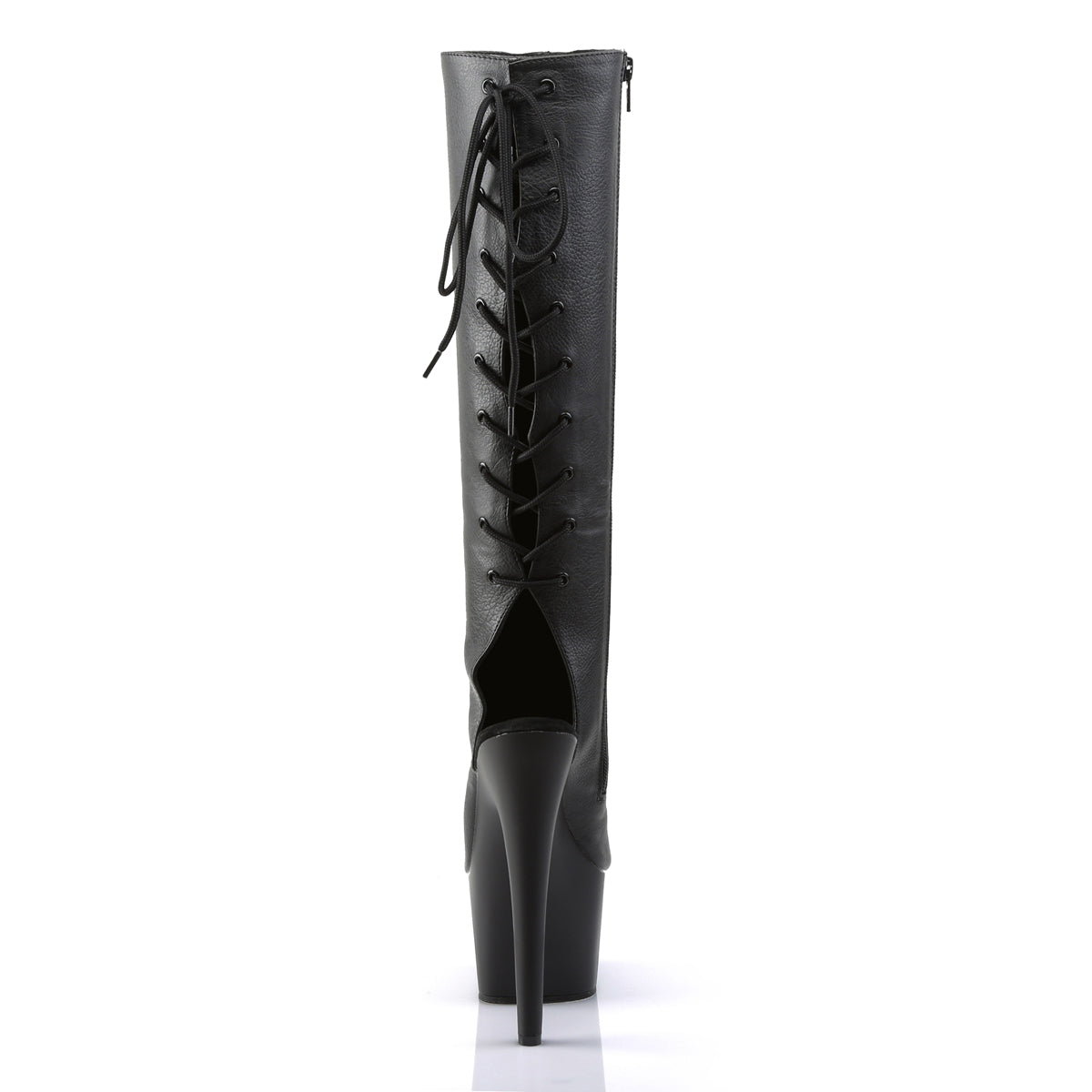 ADORE-2018 Pleaser Black 7 Inch Platform Dancer Knee High Boots