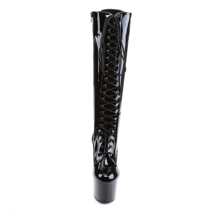 ADORE-2023 Pleaser Black Patent 7 Inch Pole Dance Knee High Boots