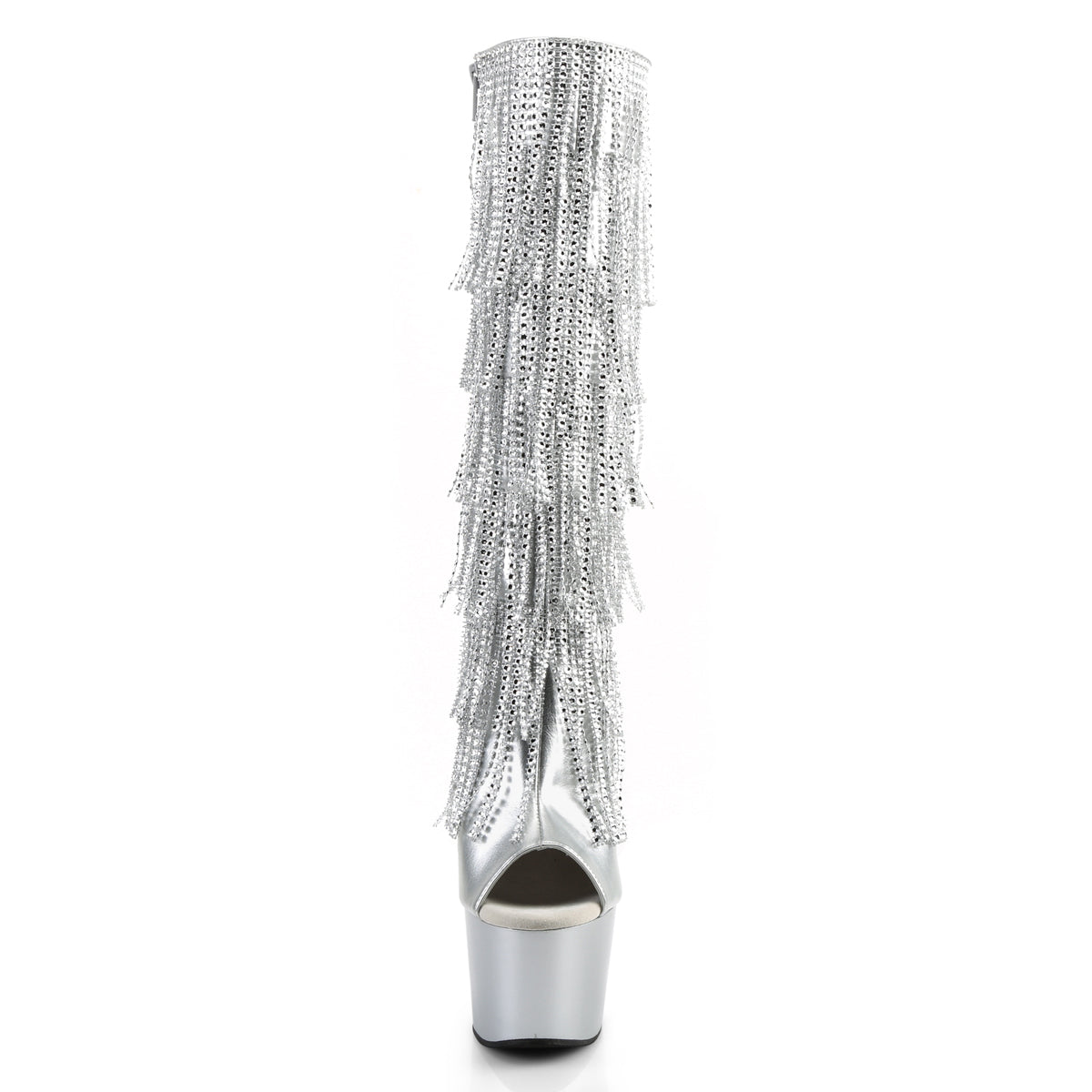 ADORE-2024RSF Pleaser Silver 7 Inch Pole Dancer Knee High Boots
