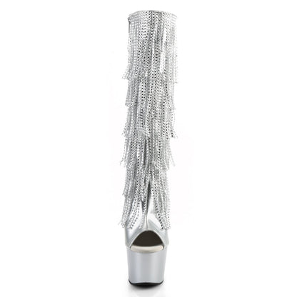 ADORE-2024RSF Pleaser Silver 7 Inch Pole Dancer Knee High Boots