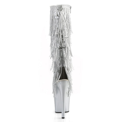ADORE-2024RSF Pleaser Silver 7 Inch Pole Dancer Knee High Boots