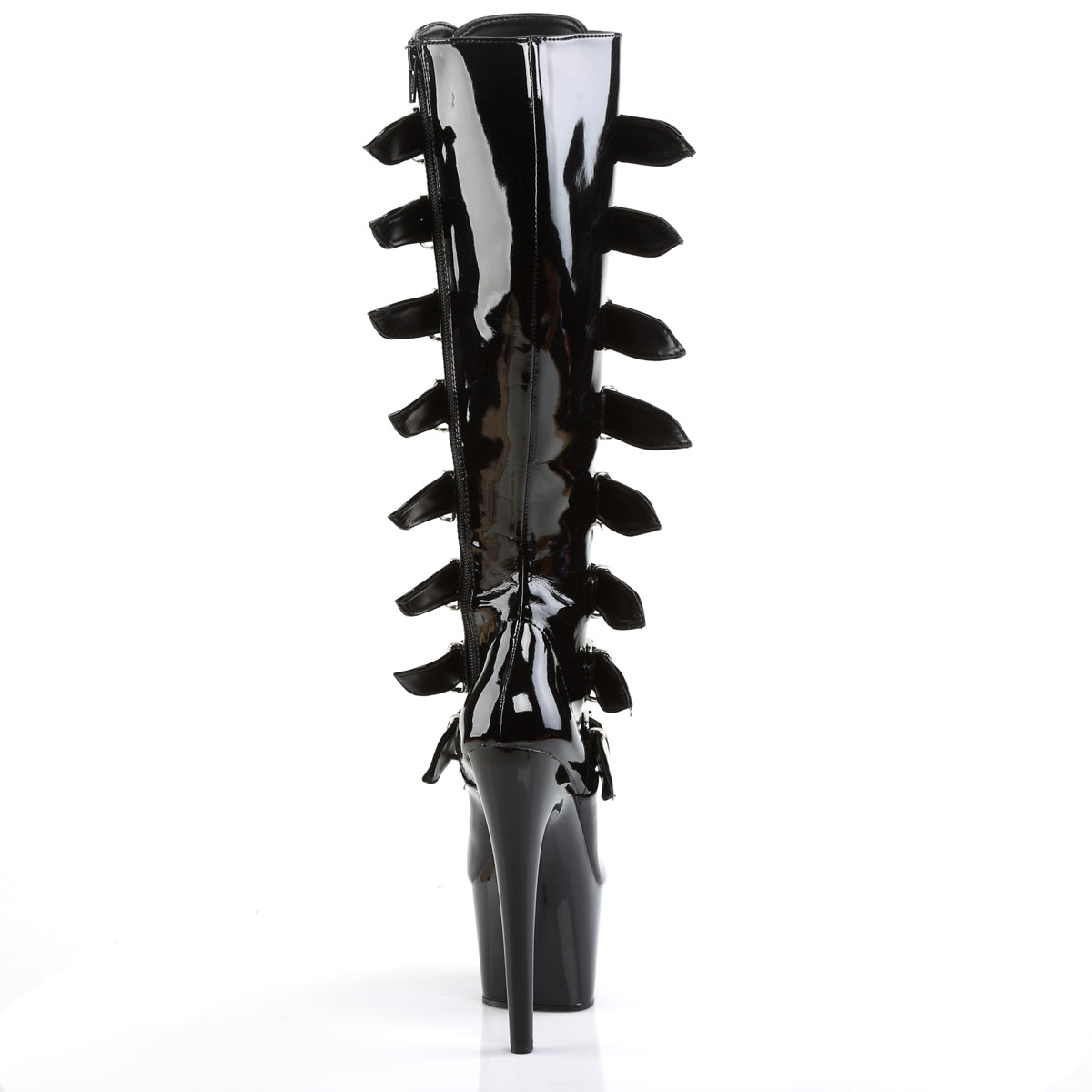 Pleaser ADORE-2043 Black Platform Knee High Boots - 7 Inch Heels