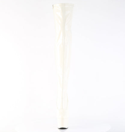 ADORE-3000 Pleaser Off White 7 Inch Exotic Dance Thigh Boots