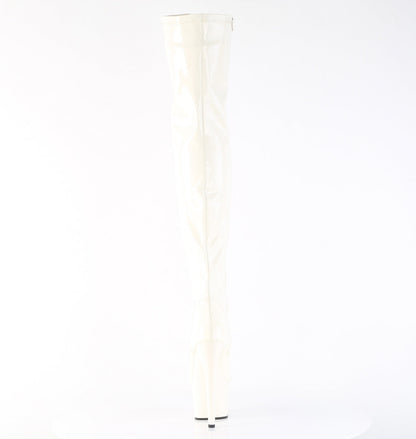 ADORE-3000 Pleaser Off White 7 Inch Exotic Dance Thigh Boots